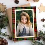 Traditional Red Green Plaid Merry Christmas Foil Holiday Card<br><div class="desc">Traditional Red Green Plaid Merry Christmas Foil Holiday Card features a classic tartan plaid in red and green surrounding your family photo.</div>