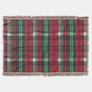 Traditional Red Green Plaid Tartan  Throw Blanket