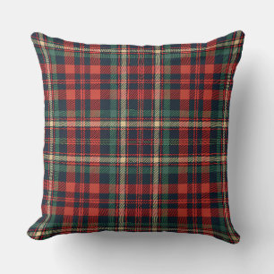 Traditional Red & Green Scottish Tartan Plaid Throw Pillow
