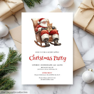 Traditional Red Green Script Font Christmas Party  Invitation