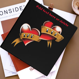 Traditional Red Heart Mom Dad Banner Tattoo Design Binder