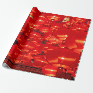 Traditional red lanterns decorated for Chinese new Wrapping Paper