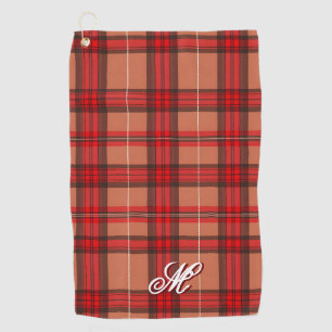 Traditional Red Plaid Tartan Trendy Collection Golf Towel