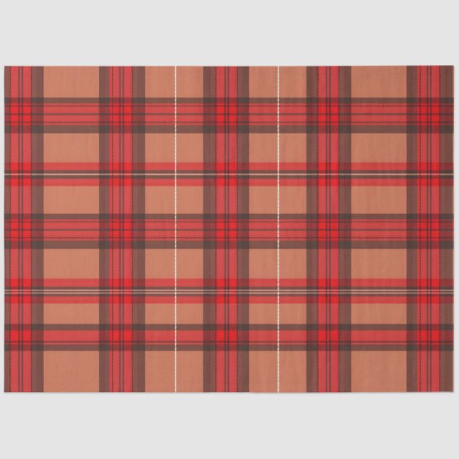 Traditional Red Plaid Tartan Trendy Collection Tissue Paper (Front)