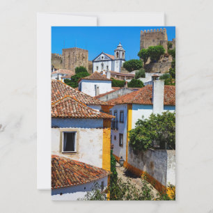 Traditional Red Roof Houses Portugal Thank You Card