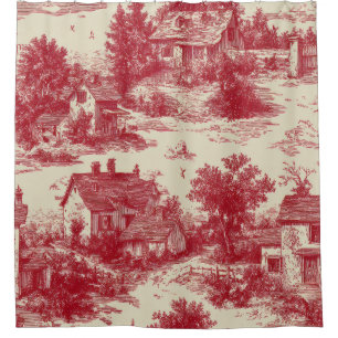 Traditional Red Toile - Pastoral & Architectural