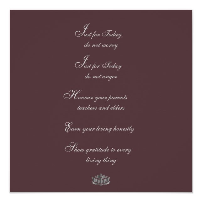 Traditional Reiki Principles Poster (Front)