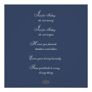 Traditional Reiki Principles Poster