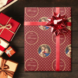 Traditional Religious Madonna & Child Christmas Wrapping Paper