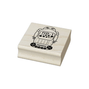 traditional robot art stamp