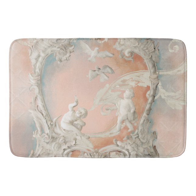 Traditional Rococo Baroque Angel Cherubs Vintage Bath Mat (Front)