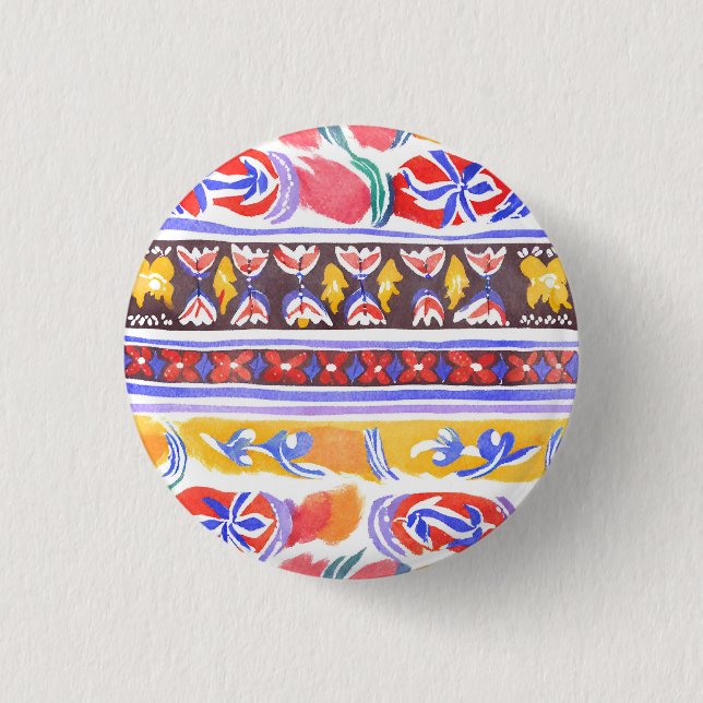traditional Romanian decor 1 Inch Round Button (Front)