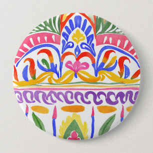 traditional Romanian decor 4 Inch Round Button