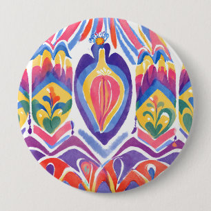 traditional Romanian decor 4 Inch Round Button