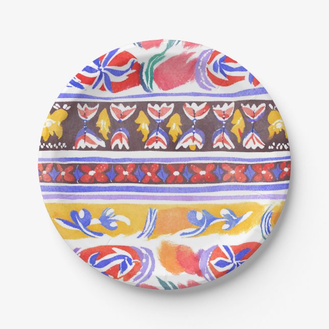 traditional Romanian decor Paper Plate (Front)