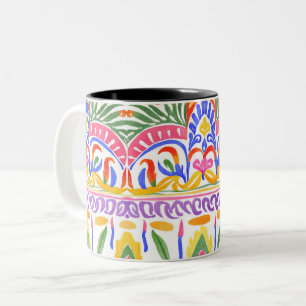traditional Romanian decor Two-Tone Coffee Mug