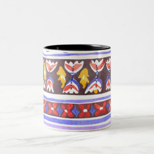 traditional Romanian decor Two-Tone Coffee Mug