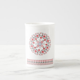Traditional Romanian folk art motifs  Romania 1 Bone China Mug