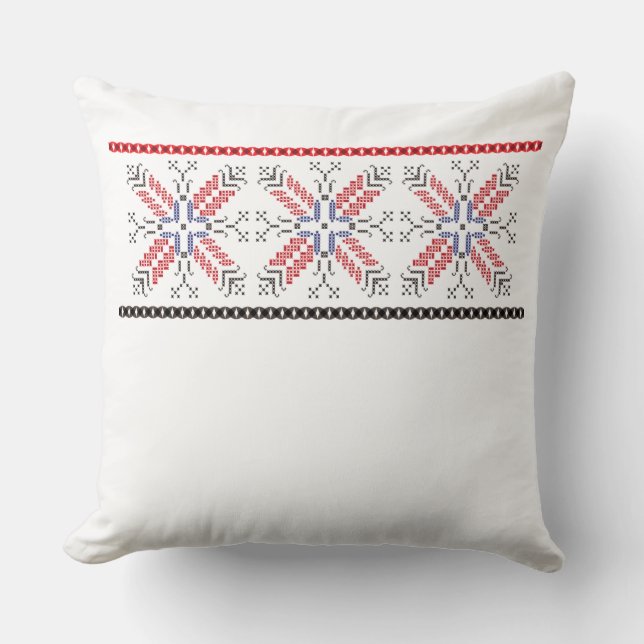 Traditional Romanian folk art motifs  Romania 1 Throw Pillow (Front)