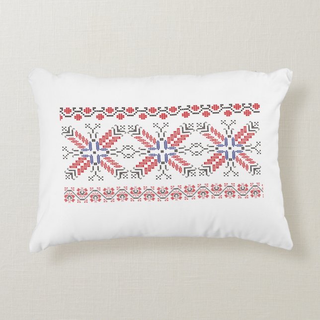 Traditional Romanian folk art motifs  Romania 2 Accent Pillow (Front)