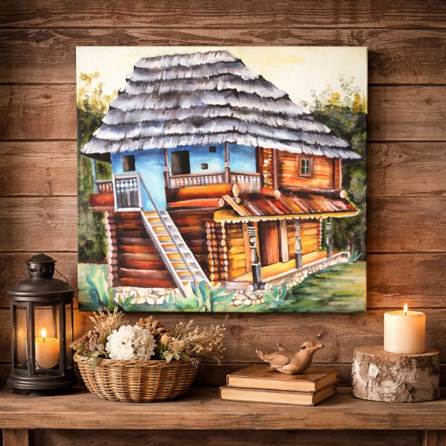 Traditional Romanian Old House In Transylvania Canvas Print (Creator Uploaded)