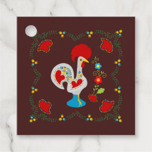Traditional Rooster Happy Birthday Favour Tags