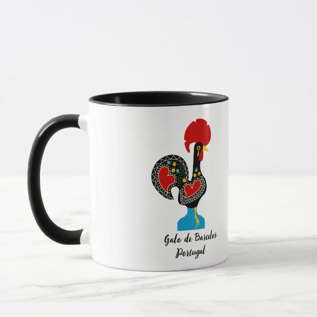 Traditional Rooster of Barcelos in black     Mug (Left)