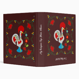 Traditional rooster of Barcelos in white Binder