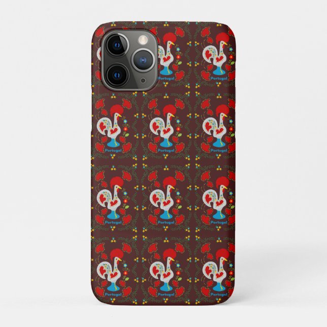 Traditional rooster of Barcelos in white   Case-Mate iPhone Case (Back)
