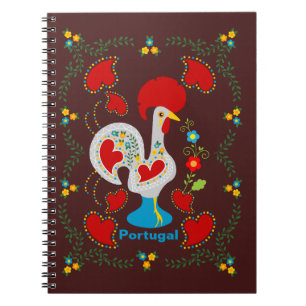 Traditional rooster of Barcelos in white  Notebook