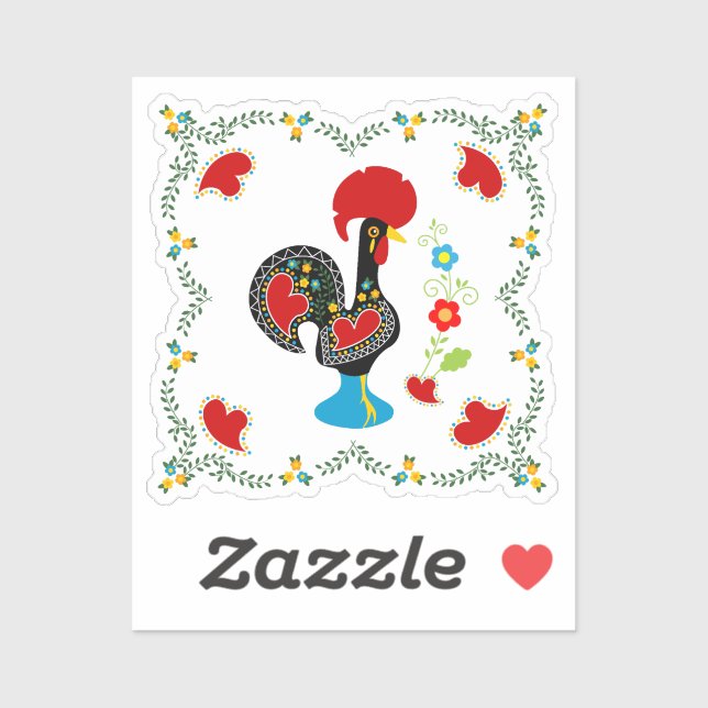 Traditional Rooster of Portugal in black (Sheet)
