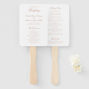 Traditional Rose Pink Formal Wedding Program Hand Fan