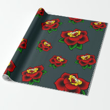 Traditional Rose Tattoo Wrapping Paper