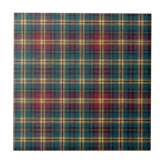 Traditional Royal Scottish Tartan Plaid Pattern Tile (Front)