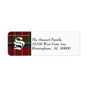 Traditional Royal Stewart Tartan Plaid Monogram