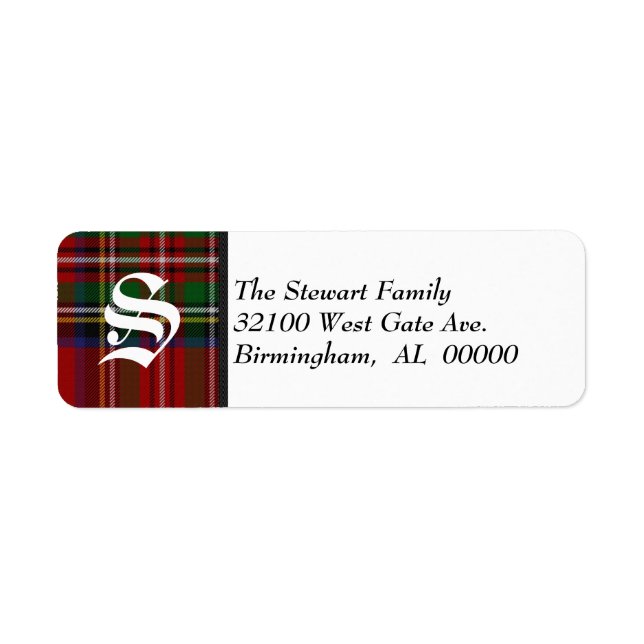 Traditional Royal Stewart Tartan Plaid Monogram (Front)