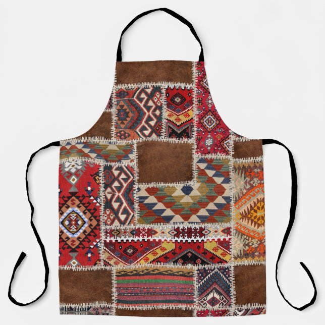 Traditional Rug Patchwork: Decorative Carpet Décor Apron (Front)