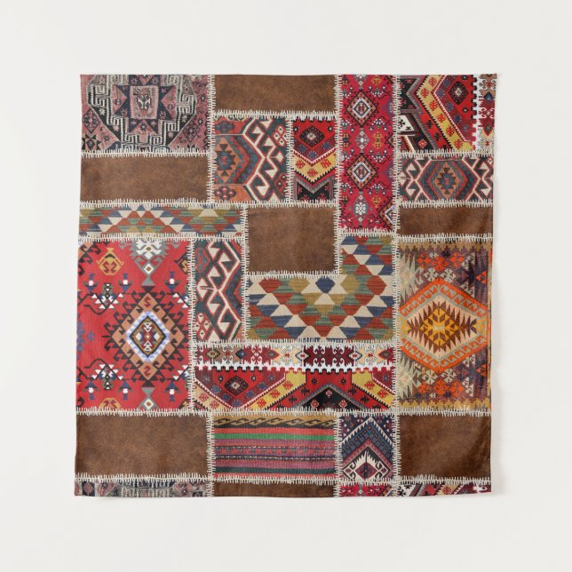 Traditional Rug Patchwork: Decorative Carpet Décor Tapestry (Front)