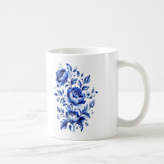 Traditional Russian Folk Porcelain Style  Coffee Mug