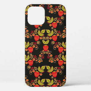 Traditional Russian seamless pattern with berries iPhone 12 Case