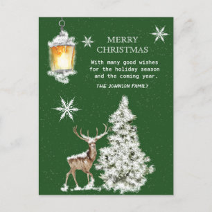 Traditional Rustic Merry Christmas Postcard