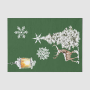 Traditional Rustic  Merry Christmas  Tissue Paper