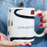 Traditional Rustic Navy Red Winter Merry Christmas Coffee Mug<br><div class="desc">Traditional Rustic Navy Red snowy landscape Winter Merry Christmas pillow decor design.</div>