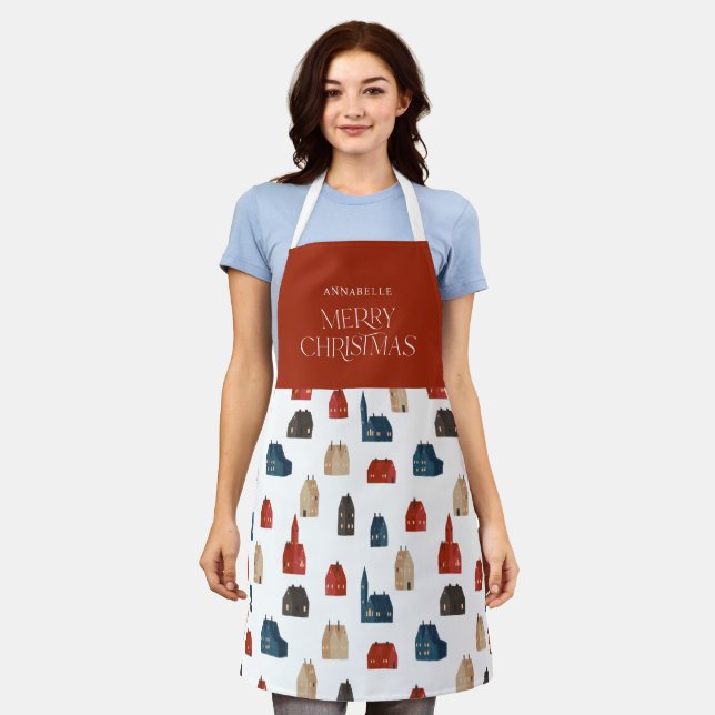 Traditional Rustic Winter decor Christmas gift Apr Apron (Worn)