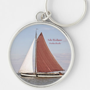 Traditional Sailboat Cruising on the Ijsselmeer Keychain