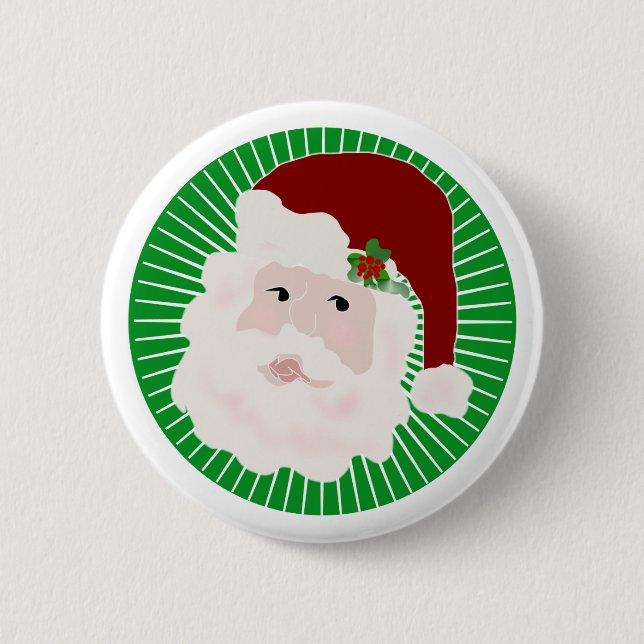 Traditional Santa 2 Inch Round Button (Front)