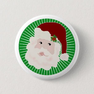 Traditional Santa 2 Inch Round Button