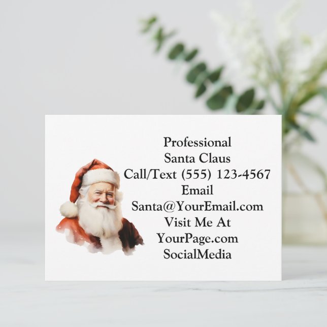 Traditional Santa Claus Business Thank You Card (Standing Front)