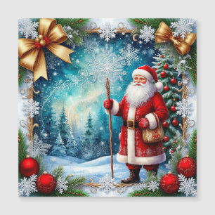 Traditional Santa Claus in Winter Wonderland