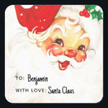 Traditional Santa Claus Kids Christmas Gift Square Sticker<br><div class="desc">Traditional Santa Claus Personalised Gift Stickers to help make labelling presents that little bit easier during the festive season! Add the name of who the gift is to and from. Great for disguising handwriting from little children and for secret santa presents.</div>